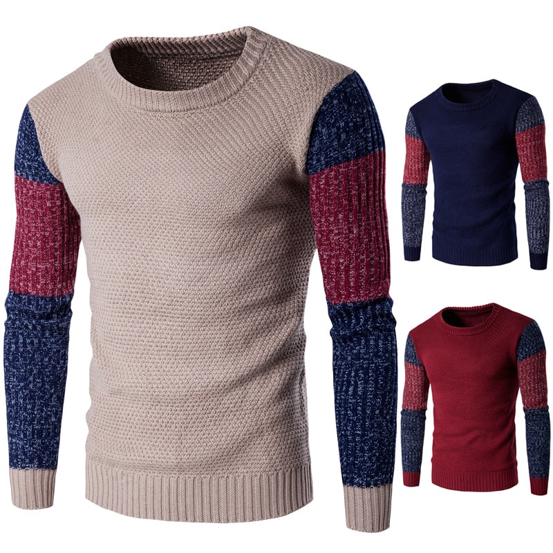 ؿ]Cotton Sweater Men Long Sleeve Pullovers Outwear Man O-Neck sweaters